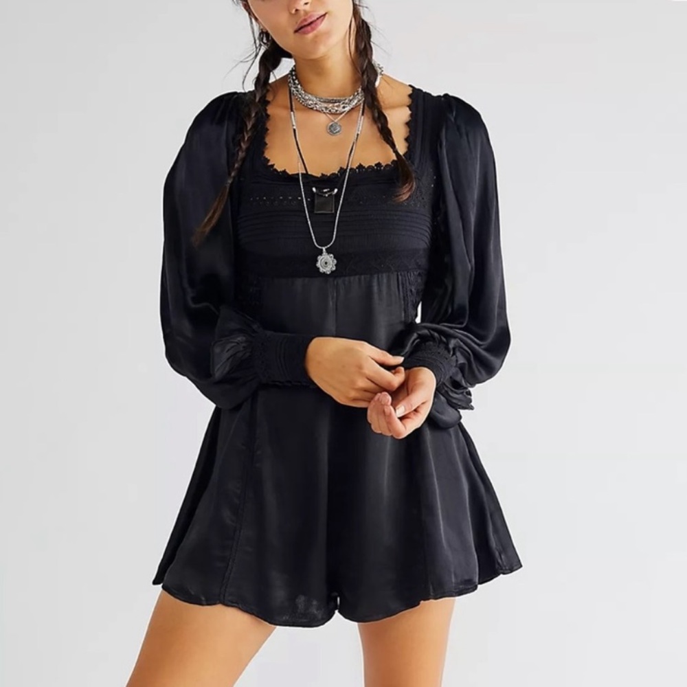 NWOT Free people black farrow romper (size 10) new no tag